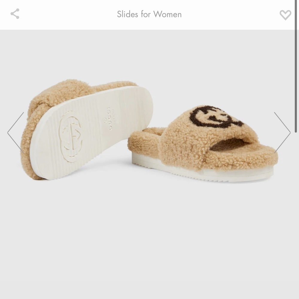 Size 37 Gucci tan wool platform sandal